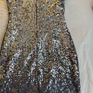 Sequin Silver Dress. by Guess
